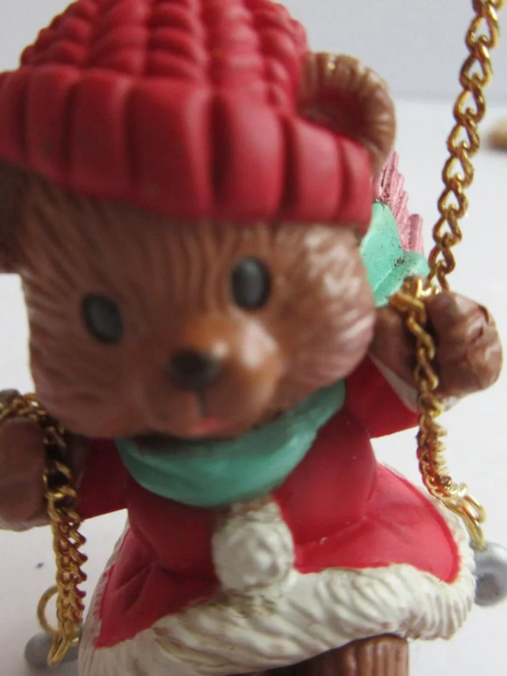 Trim A Home Christmas Tree Ornament Santa Bear on Snowflake Swing Kmart 1992
